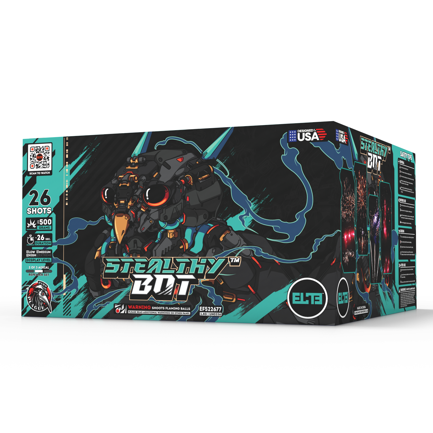 Cyborg Mania™ | 96 Shot Box Kit™ - Fearless Bot™ - Roaring Bot™ - Stealthy Bot™