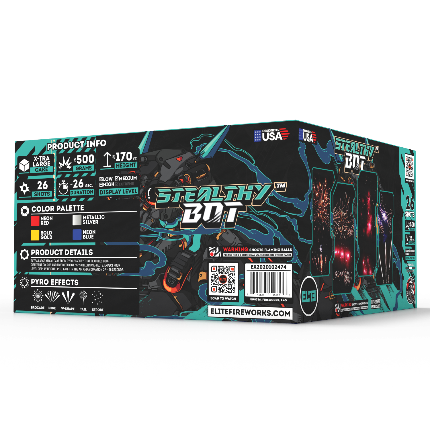 Cyborg Mania™ | 96 Shot Box Kit™ - Fearless Bot™ - Roaring Bot™ - Stealthy Bot™