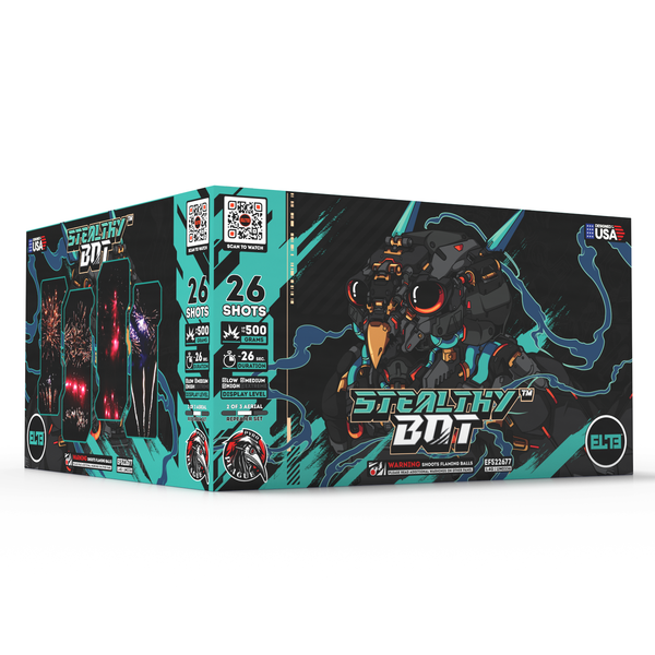 Cyborg Mania™ | 96 Shot Box Kit™ - Fearless Bot™ - Roaring Bot™ - Stealthy Bot™