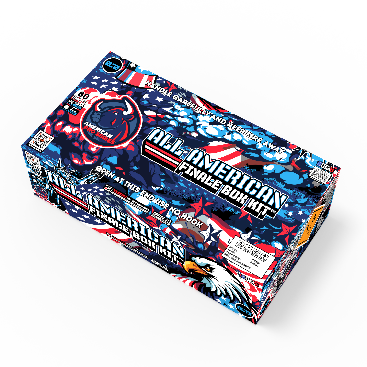 All American Finale Box™|80 Shot Box Kit™ - Echo of Liberty™ - Oath of Freedom!™ - Dye of Honor™