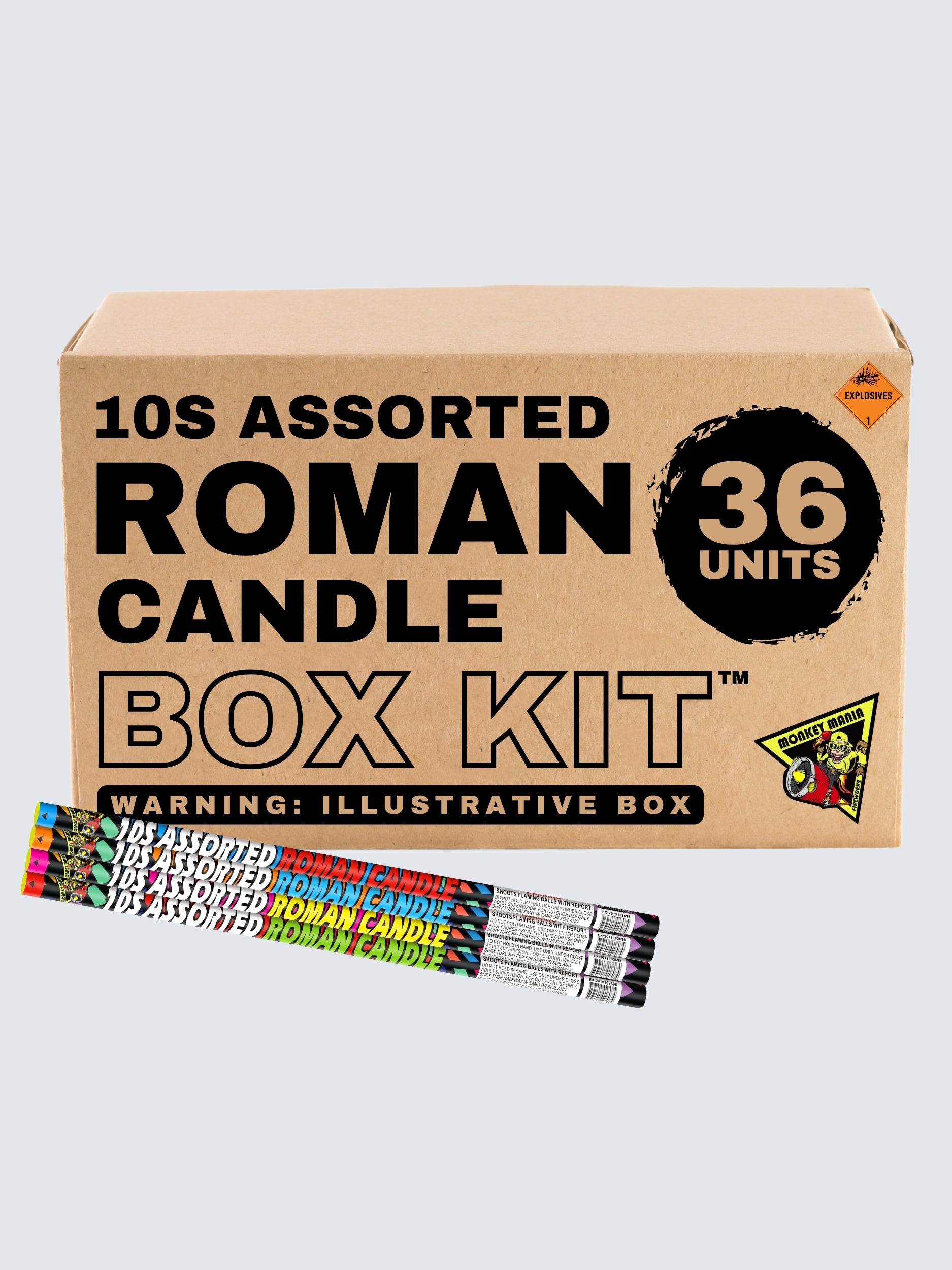 10s Assorted Roman Candle | 10 Shot Barrage Candle at Elite