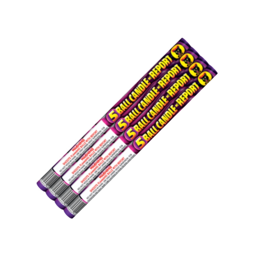 5 Ball Candle w/Report | 5 Shot Barrage Candle