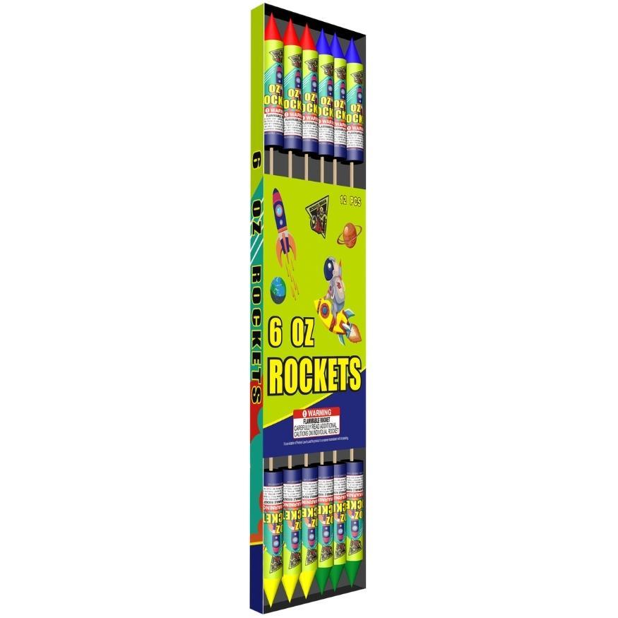 6 Oz Rocket Assortment | 19.8" Rocket Projectile by Monkey Mania -Shop Online for Standard Rocket at Elite Fireworks!