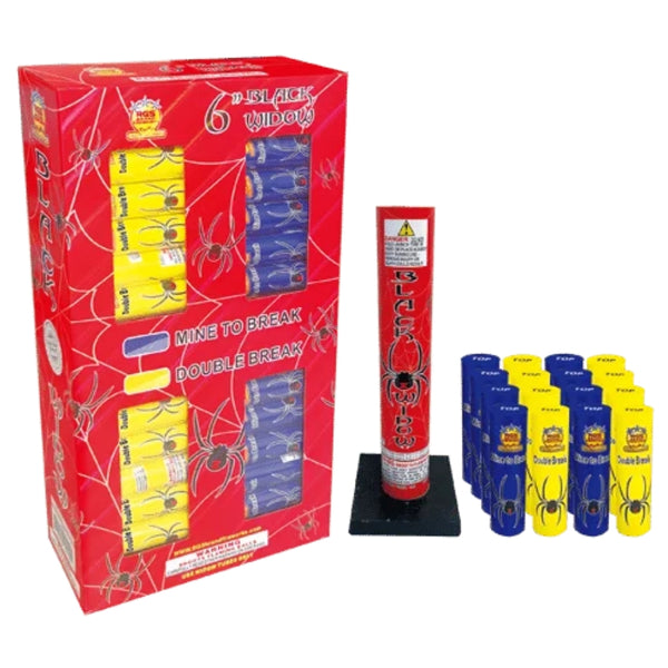 6" Black Widow 12 Double Breaks and 12 Mine to Break | 24 Break Artillery Shell