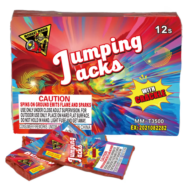 Jumping Jacks w/ Crackle | Single Strip of 12 Shot Noisemaker