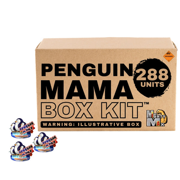 Penguin Mama | Paper-craft Penguin Shape Fountain Ground Novelty w/ a Popping Balloon