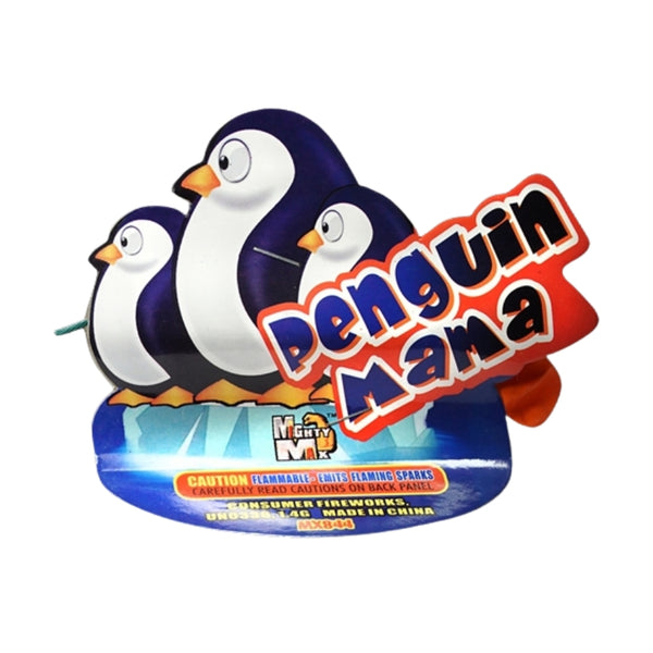 Penguin Mama | Paper-craft Penguin Shape Fountain Ground Novelty w/ a Popping Balloon