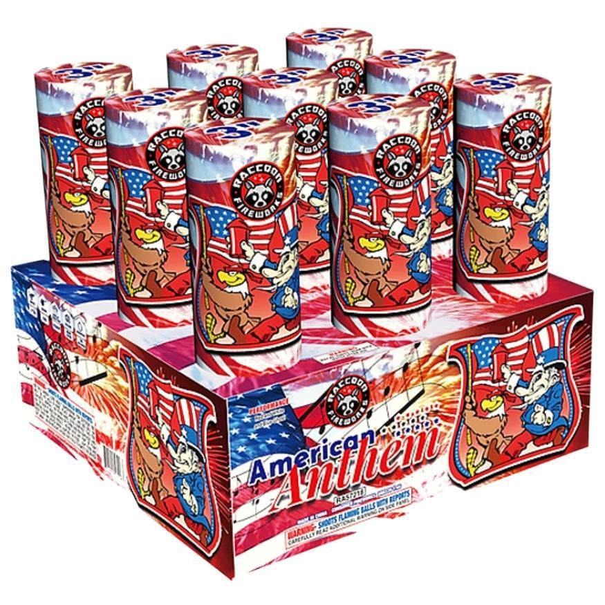 American Anthem | 9 Shot Aerial Repeater by Raccoon Fireworks -Shop Online for NOAB Cake at Elite Fireworks!