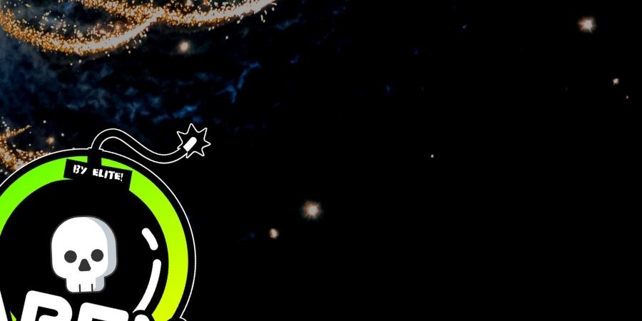 Apex Fireworks logo with a white skull inside a ticking bomb in a green circular shape. Click to shop Apex Fireworks products available at Elite Fireworks. Explosive fireworks backdrop.