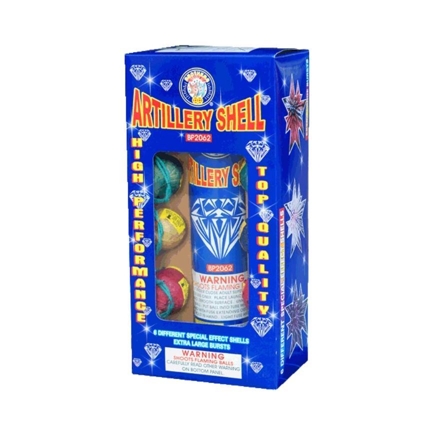 Artillery Shell - Blue Box | 6 Break Artillery Shell by Brothers Pyrotechnics -Shop Online for Standard Ball Kit™ at Elite Fireworks!