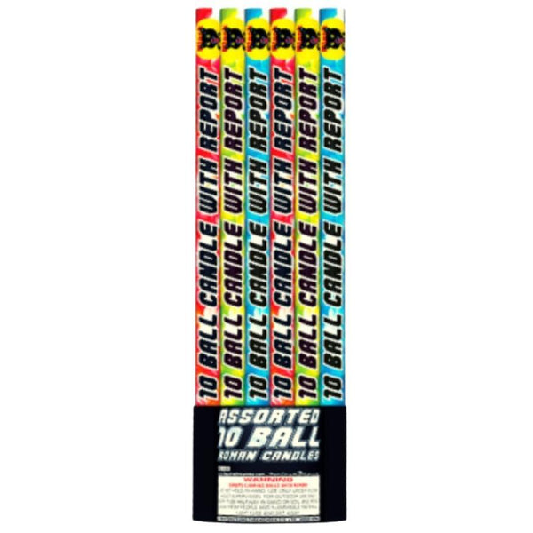 Assorted 10 Ball Candle | 10 Shot Barrage Candle by Black Cat Fireworks -Shop Online for Standard Candle at Elite Fireworks!