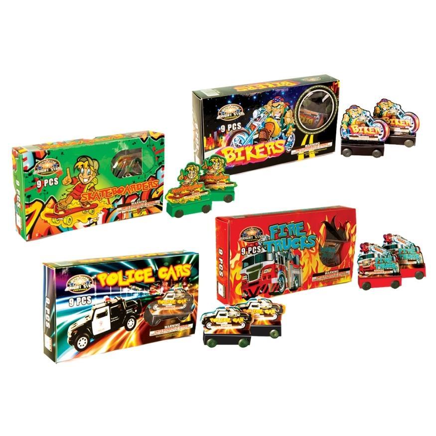 Bright Star Vehicle Set | Toylike Paper-craft Ground Novelty by Bright Star Fireworks -Shop Online for Standard Novelty at Elite Fireworks!