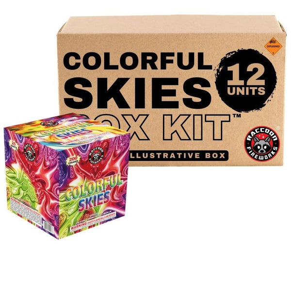 Colorful Skies | 25 Shot Aerial Repeater by Raccoon Fireworks -Shop Online for Standard Cake at Elite Fireworks!