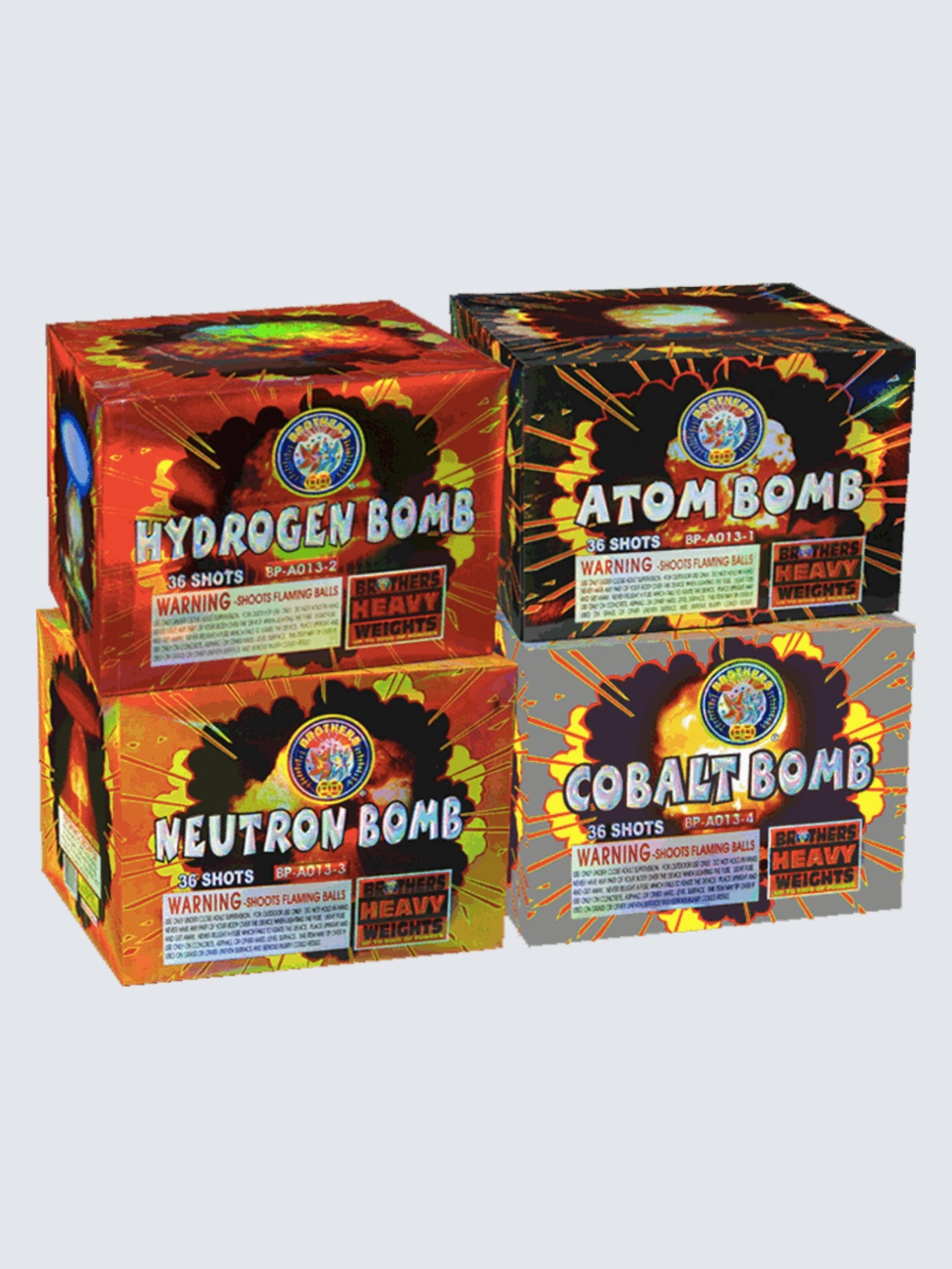 Da Big Box O' Bombs | 144 Shot Box Kit™ - Atom Bomb - Cobalt Bomb - Neutron Bomb - Hydrogen Bomb by Brothers Pyrotechnics -Shop Online for X-tra Large Cake™ at Elite Fireworks!