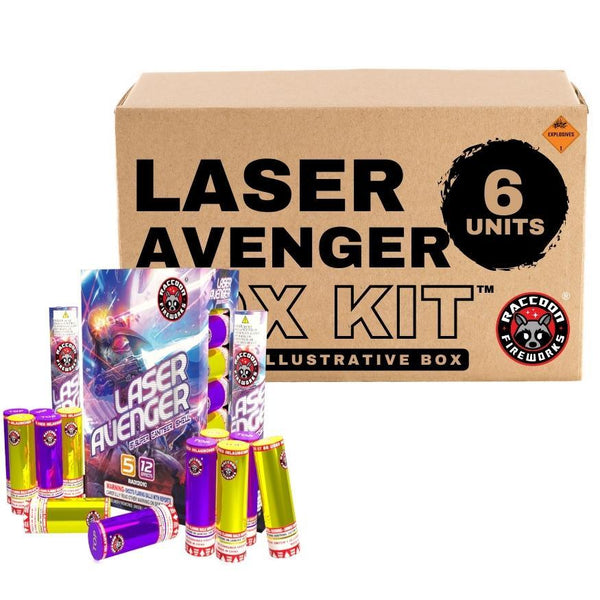 Laser Avenger | 12 Break Artillery Shell by Raccoon Fireworks -Shop Online for X-tra Large Canister Kit™ at Elite Fireworks!