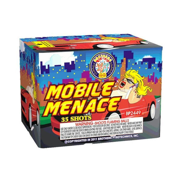 Mobile Menace | 35 Shot Aerial Repeater by Brothers Pyrotechnics -Shop Online for Standard Cake at Elite Fireworks!