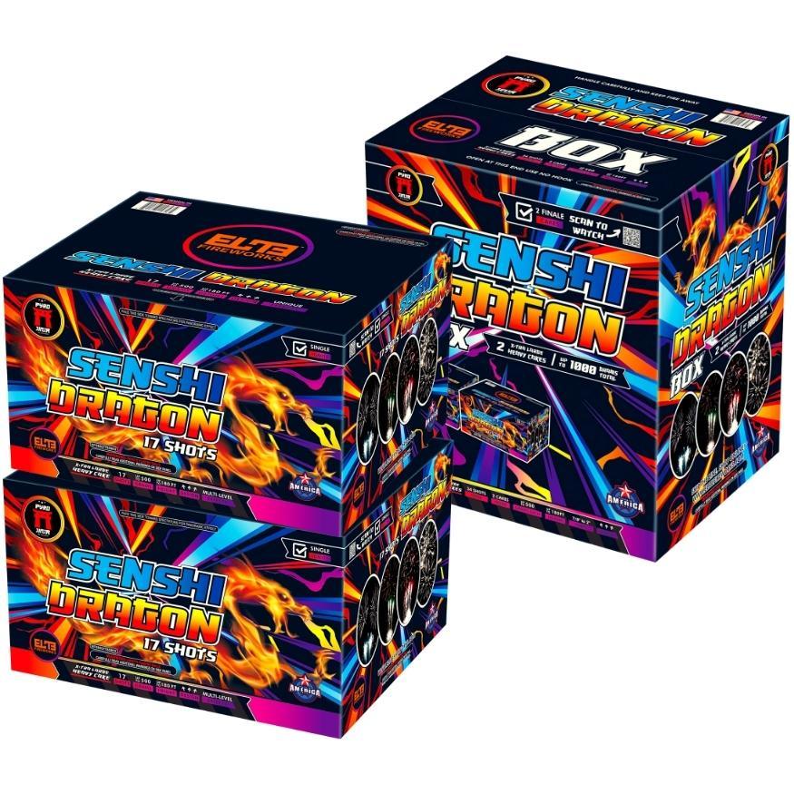 Senshi Dragon™ | 17 Shot Aerial Repeater by Pyro Jinja® -Shop Online for Alloy Cake™ at Elite Fireworks!