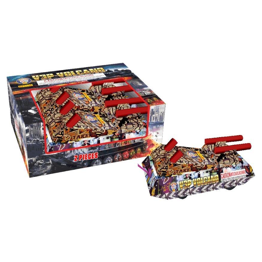 V3P Volcano | Toylike Paper-craft Tank Shape Ground Novelty by Brothers Pyrotechnics -Shop Online for X-tra Large Novelty™ at Elite Fireworks!