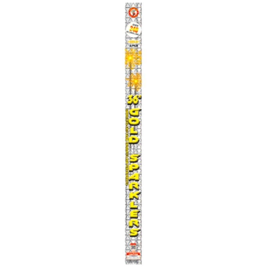 Winda Metal Sparkler | 36 Inch Gold Metal Handheld Sparkler by Winda Fireworks -Shop Online for X-tra Large Sparkler™ at Elite Fireworks!