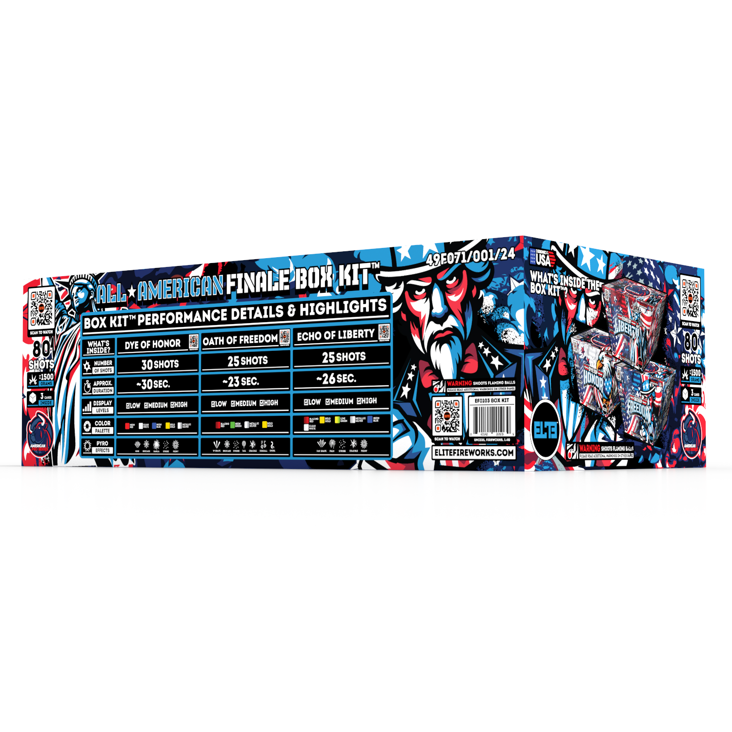 All American Finale Box™｜80 Shot Box Kit™ - Echo of Liberty™ - Oath of Freedom!™ - Dye of Honor™