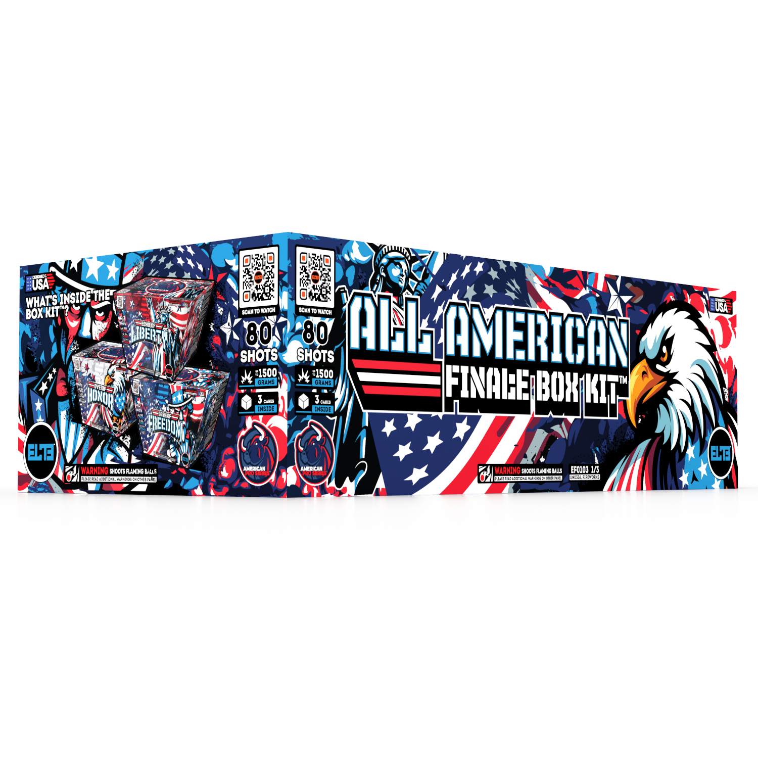All American Finale Box™｜80 Shot Box Kit™ - Echo of Liberty™ - Oath of Freedom!™ - Dye of Honor™