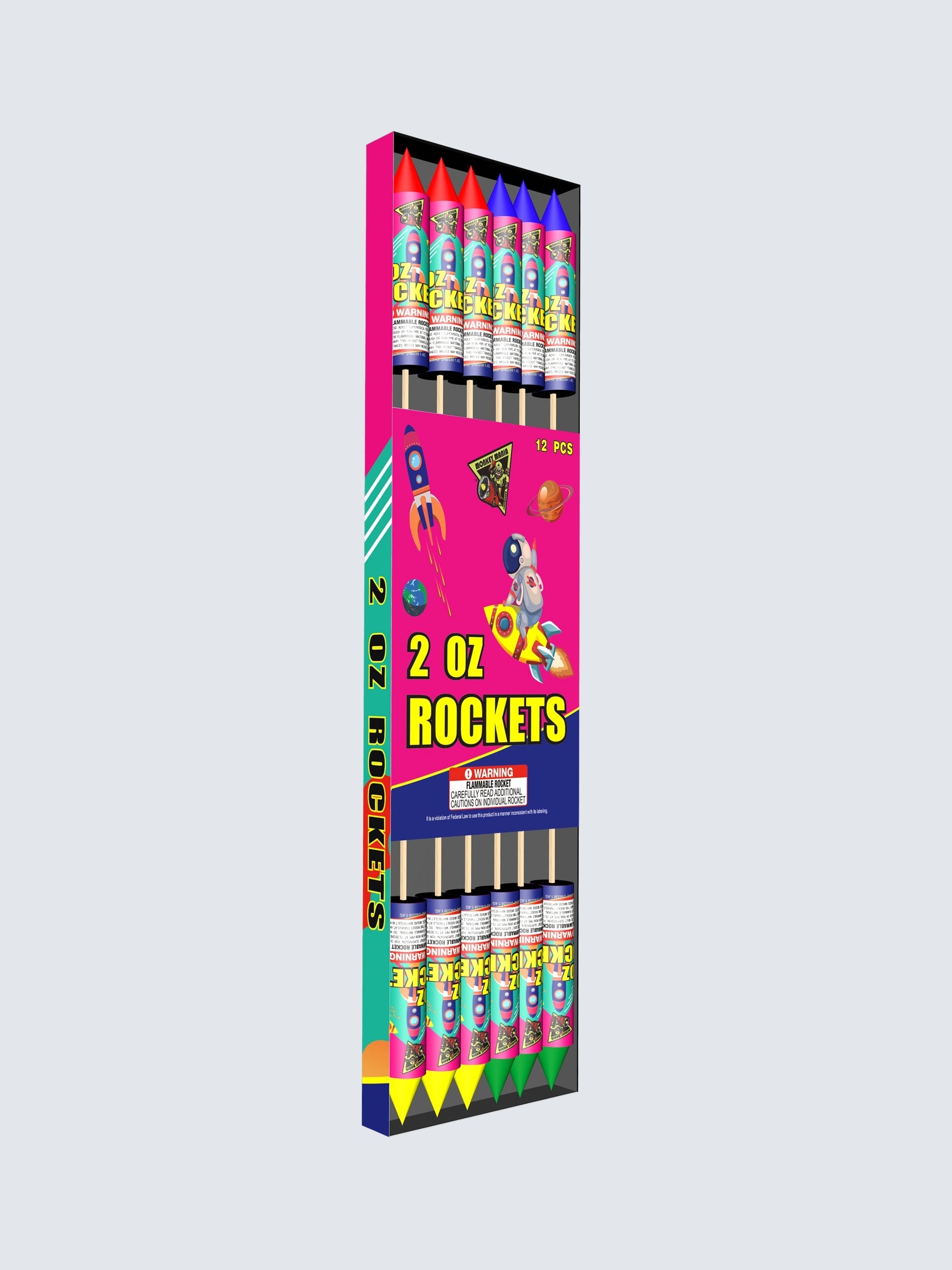 2 Oz Rocket Assortment | 16.8" Rocket Projectile by Monkey Mania -Shop Online for Standard Rocket at Elite Fireworks!