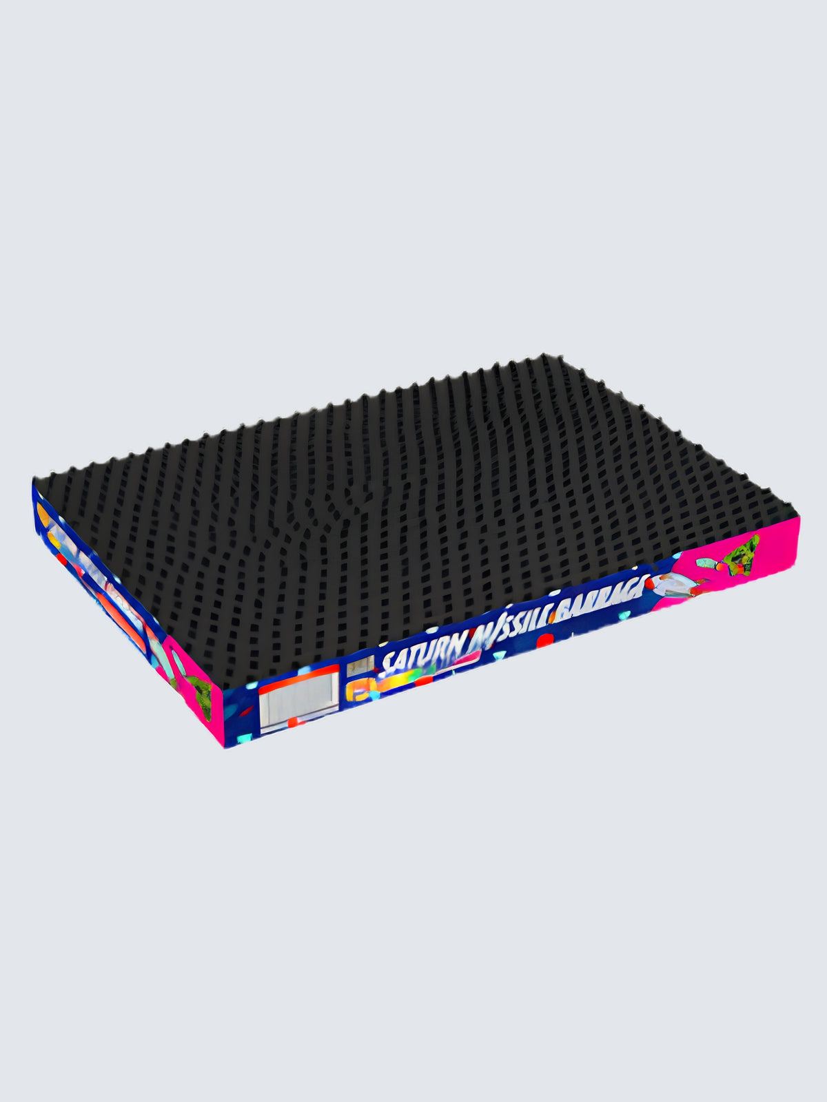 Unit of 750 shot Saturn Missile Battery. Pink and Blue art with a space ship theme.