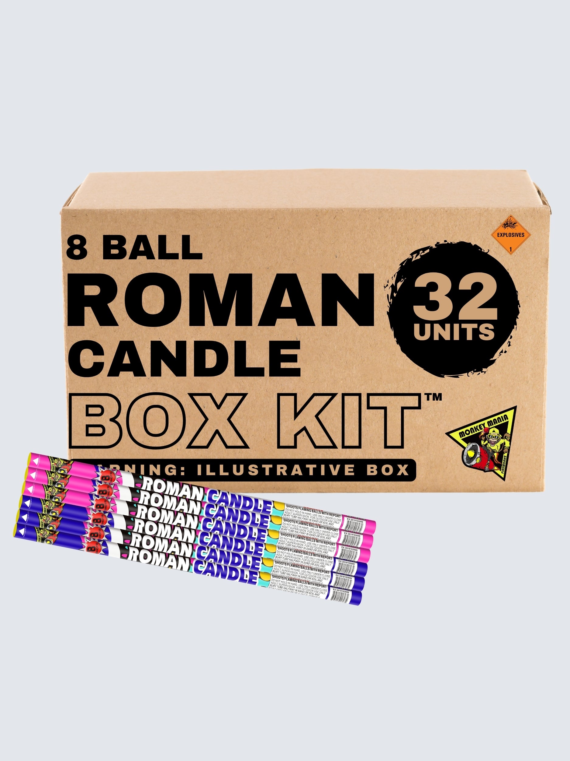 8 Ball Roman Candle | 8 Shot Barrage Candle by Monkey Mania -Shop Online for Standard Candle at Elite Fireworks!