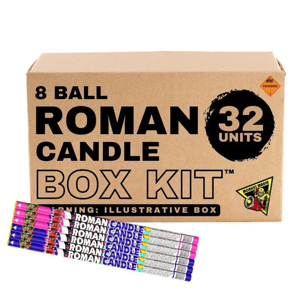 8 Ball Roman Candle | 8 Shot Barrage Candle at Elite Fireworks