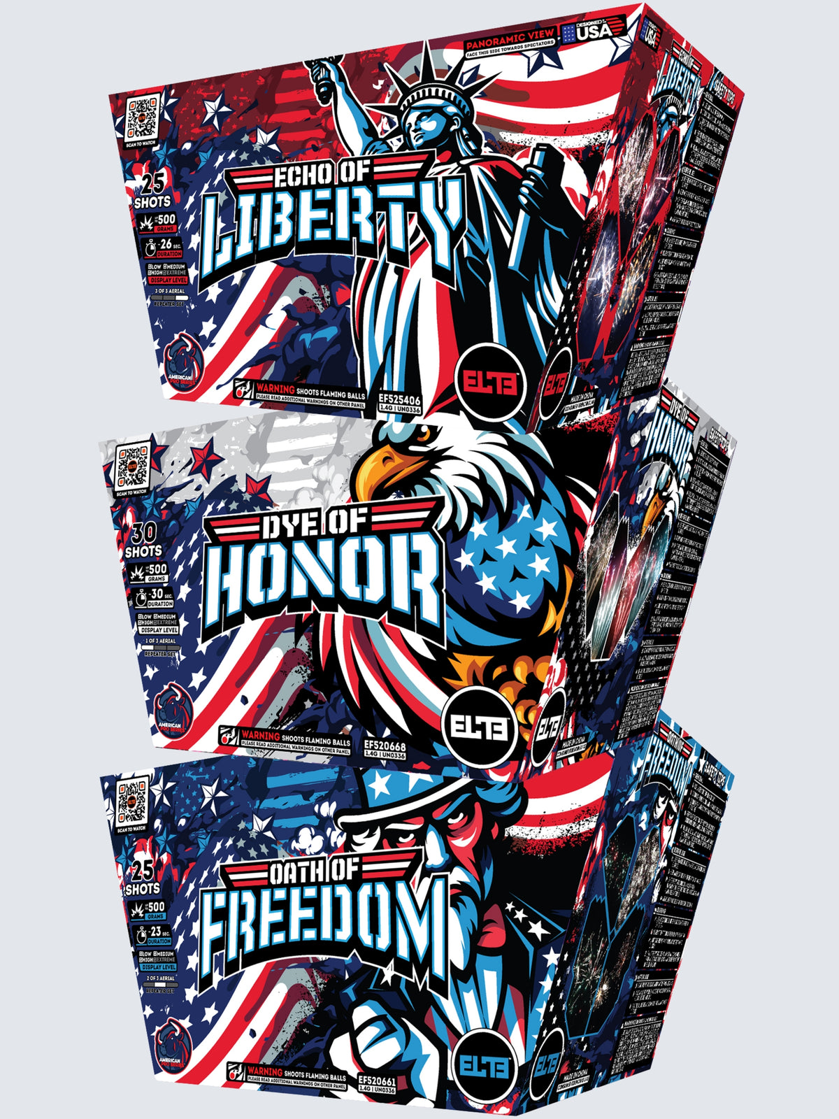 Variant units of All American Finale, Includes Echo of Liberty, Dye of Honor, and Oath of Freedom.