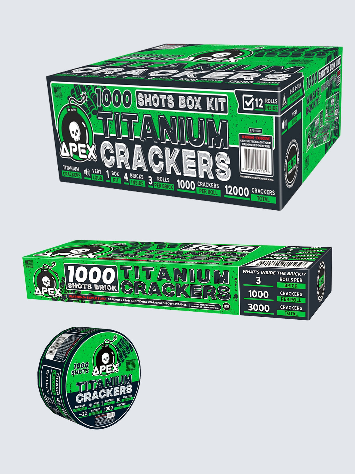 Apex Titanium Crackers™ | 1000 Shot Noisemaker by Apex by Elite!™ -Shop Online for Large Titanium Cracker at Elite Fireworks!