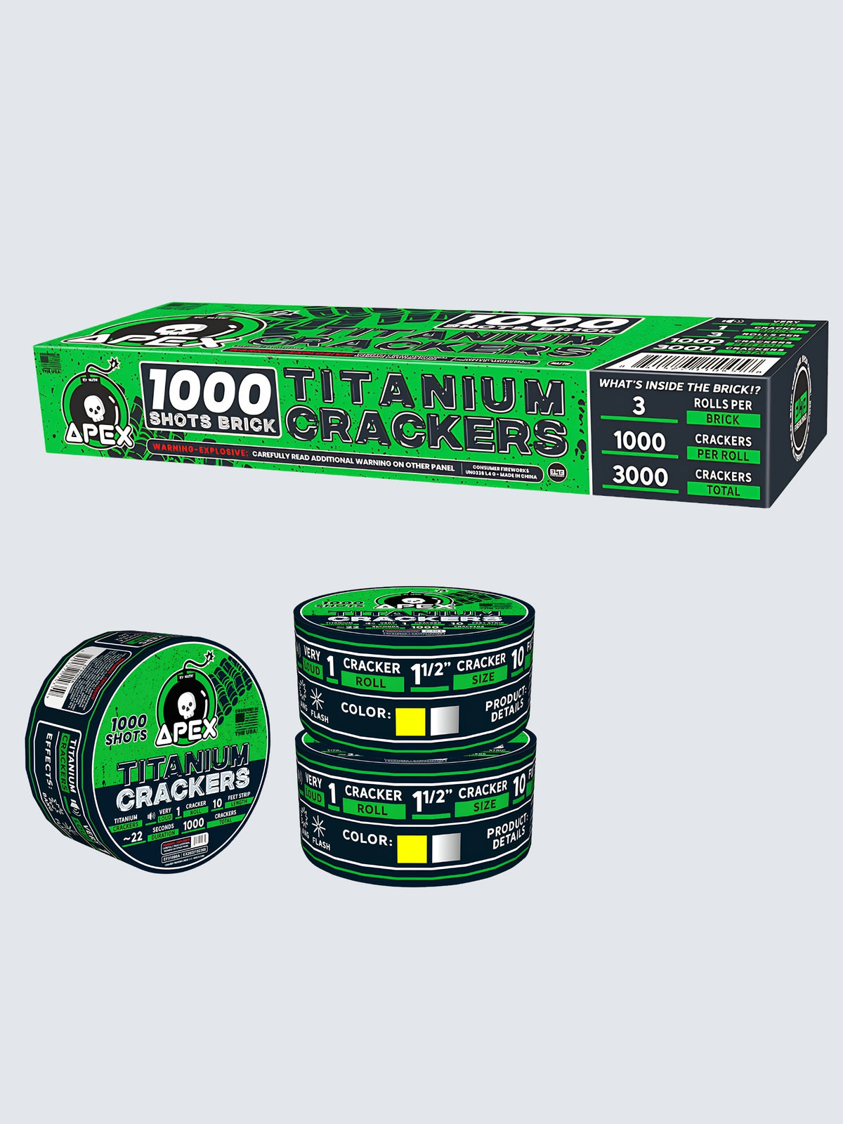 Apex Titanium Crackers™ | 1000 Shot Noisemaker by Apex by Elite!™ -Shop Online for Large Titanium Cracker at Elite Fireworks!