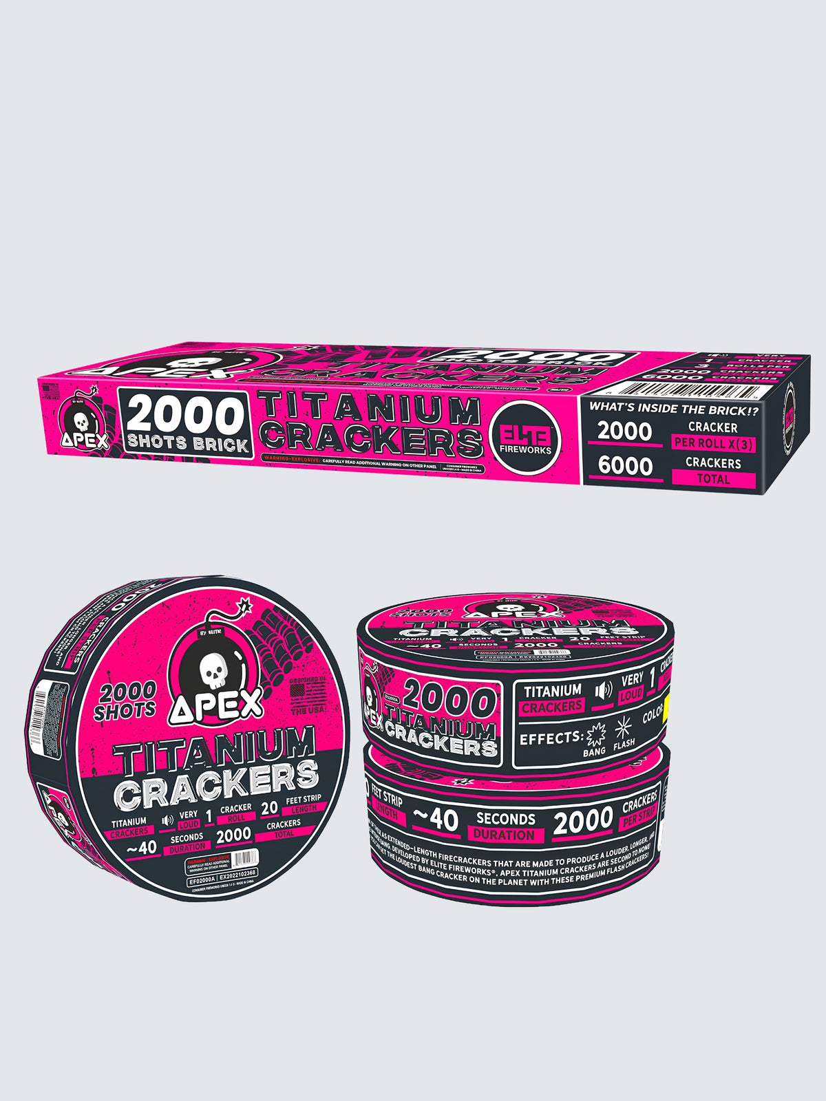 Apex Titanium Crackers™ | 2000 Shot Noisemaker by Apex by Elite!™ -Shop Online for Large Titanium Cracker at Elite Fireworks!