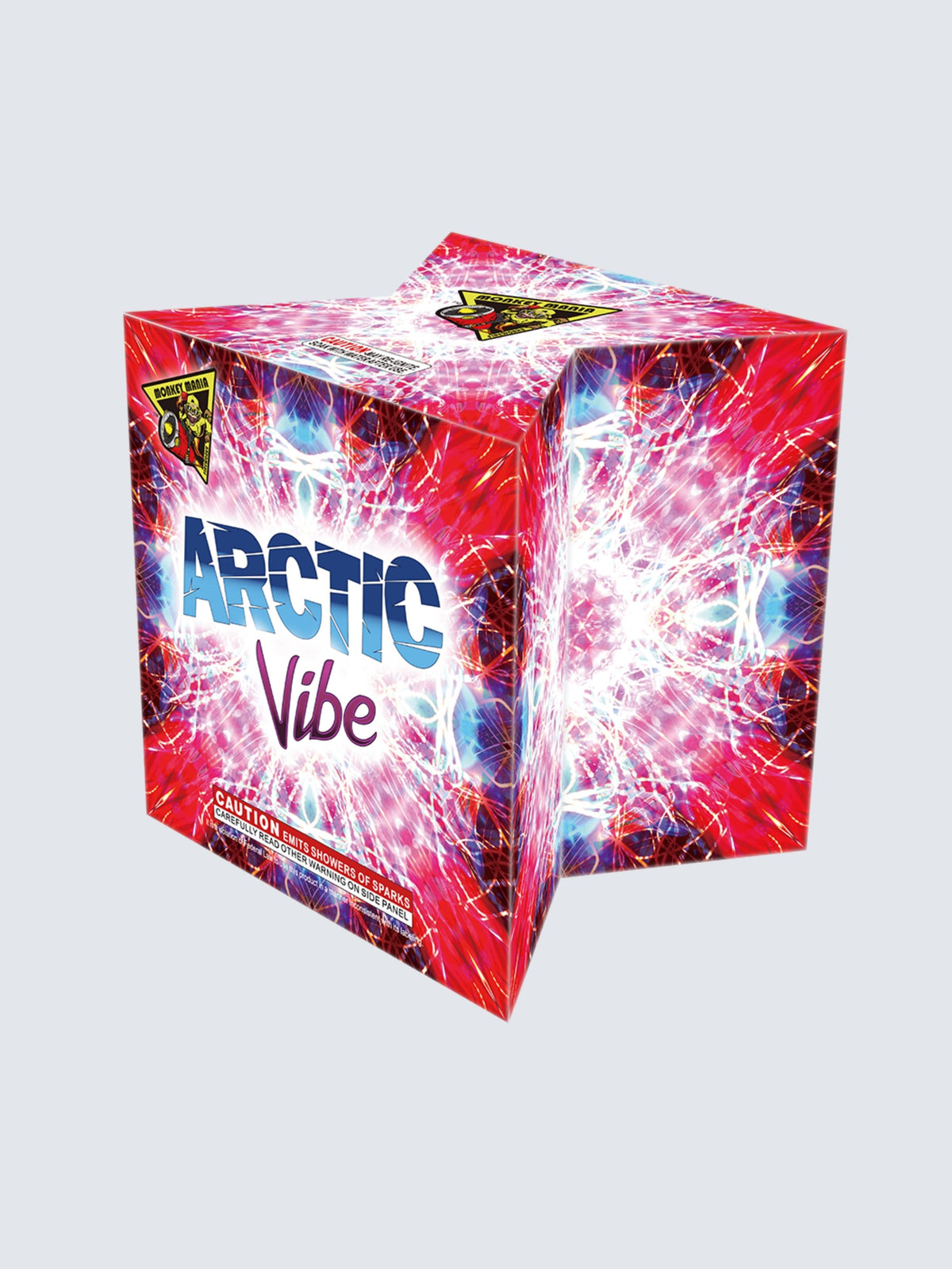 Unit of arctic vibe fountain, explosive packaging with red and blue light.