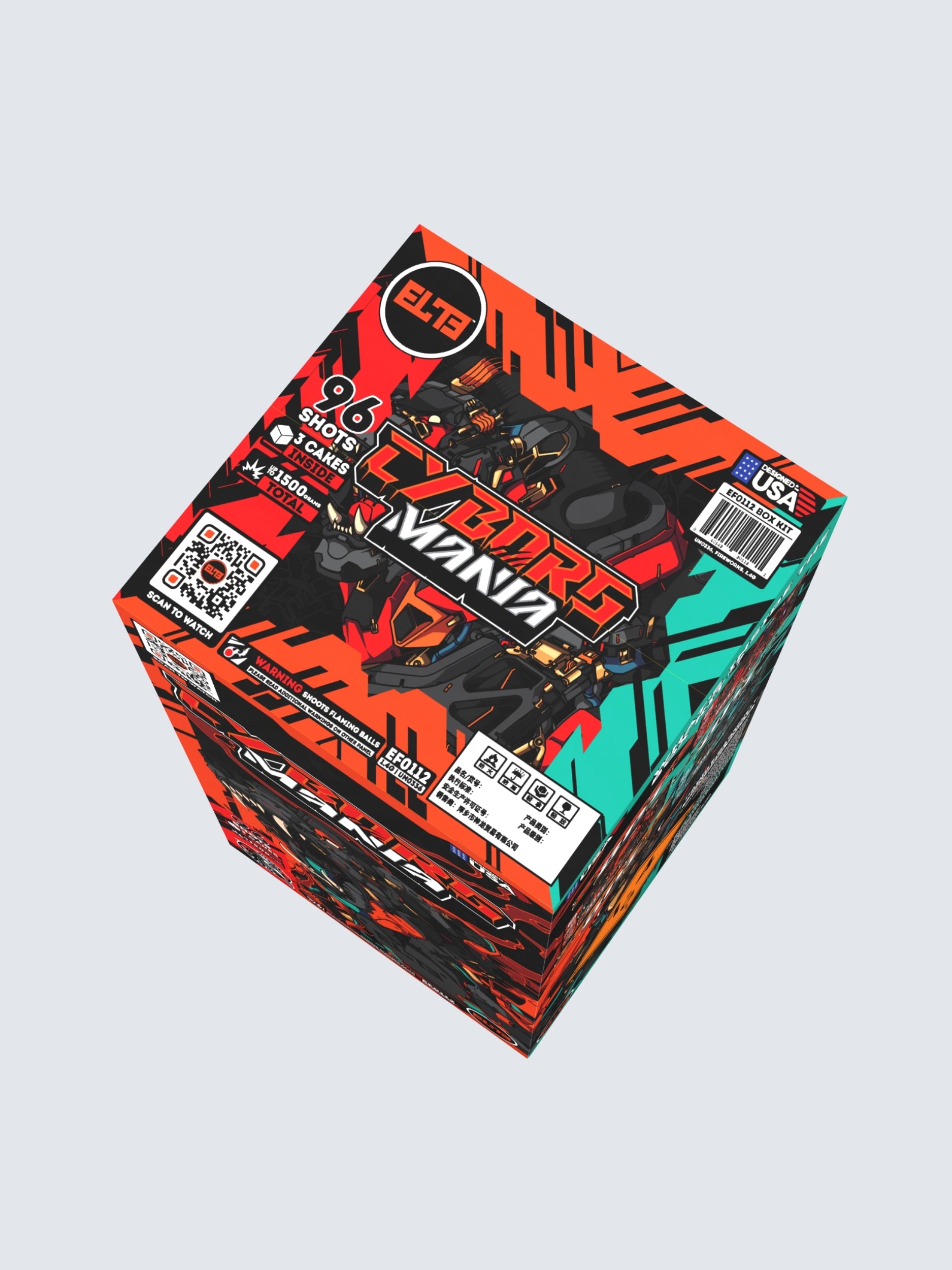 Cyborg Mania™ | 96 Shot Aerial Repeater Set at Elite Fireworks