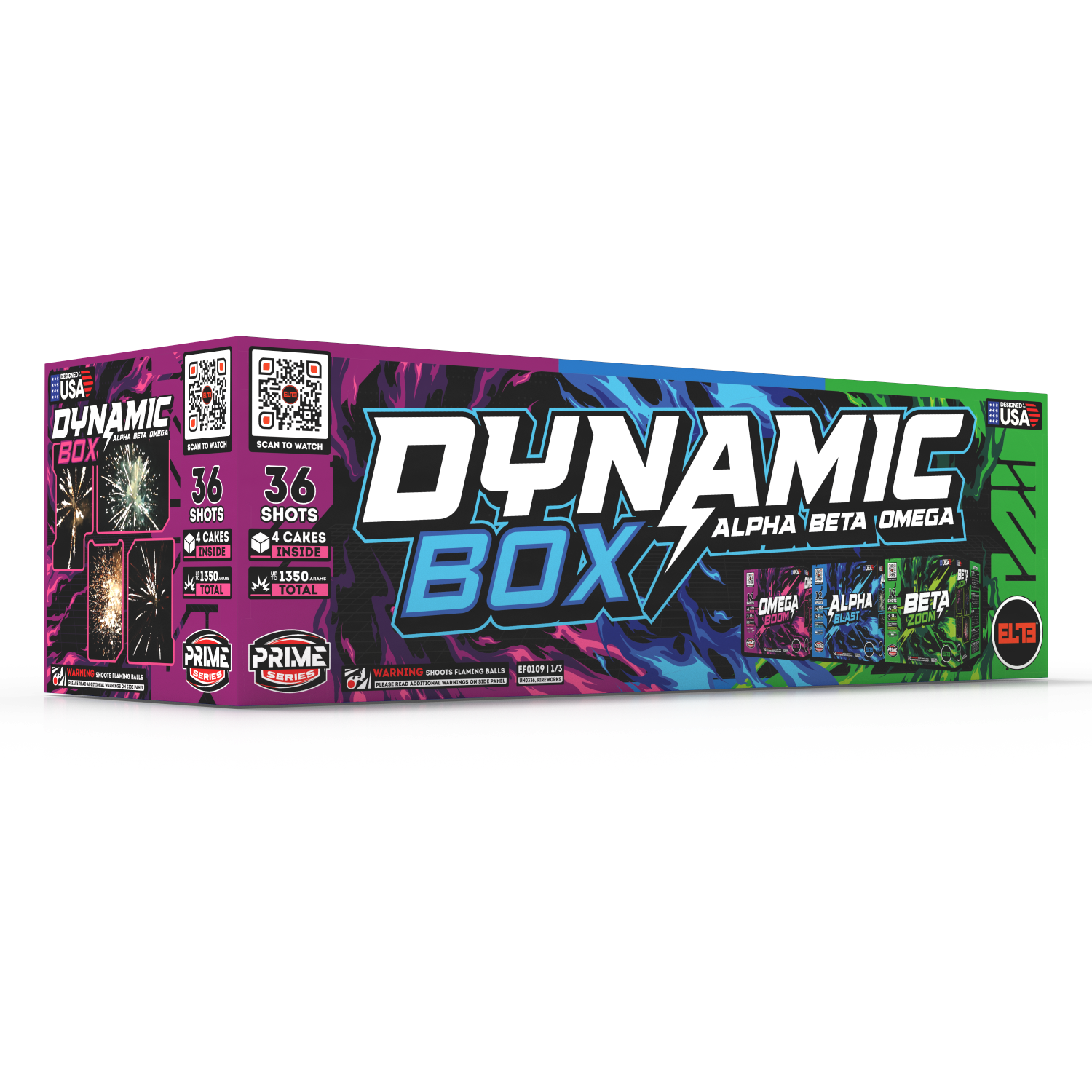 Dynamics Box™｜36 Shot Box Kit™ - Alpha Blast™ - Beta Zoom™ - Omega Boom™