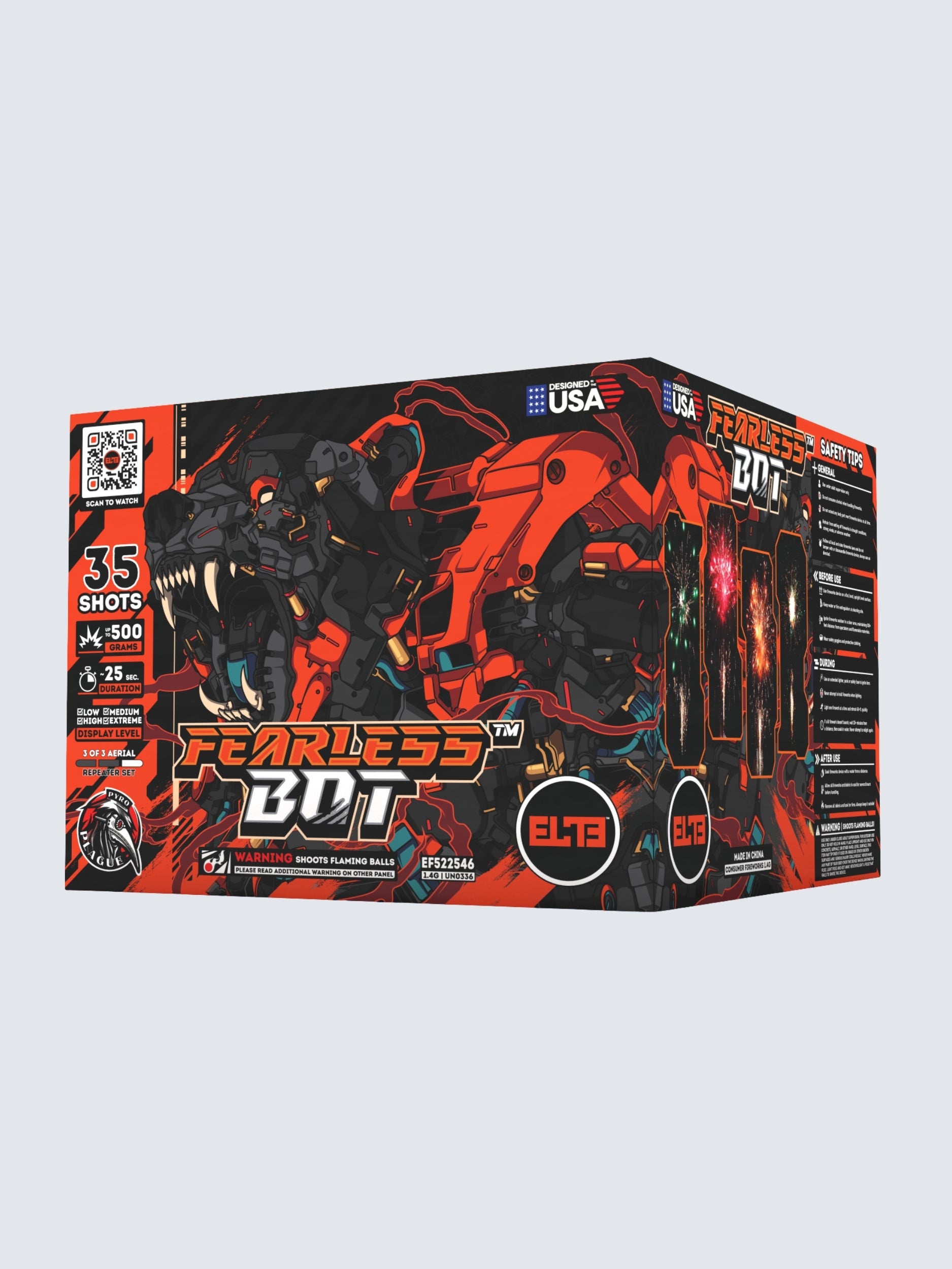 Cyborg Mania™ | 96 Shot Aerial Repeater Set at Elite Fireworks