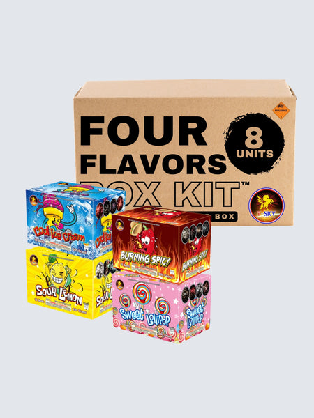 Four Flavors | 120 Shot Aerial Repeater Box Kit™ at Elite