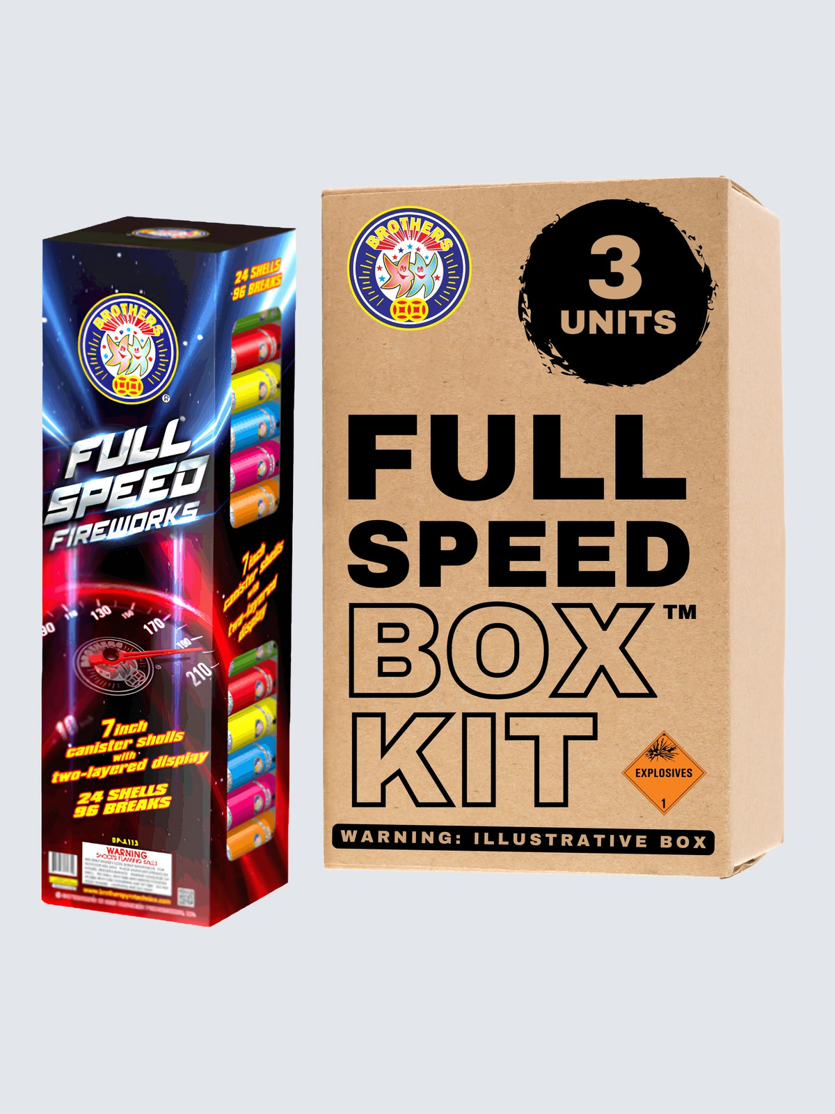 Full Speed | 60 Break Artillery Shell by Brothers Pyrotechnics -Shop Online for XX-tra Large Canister Kit™ at Elite Fireworks!