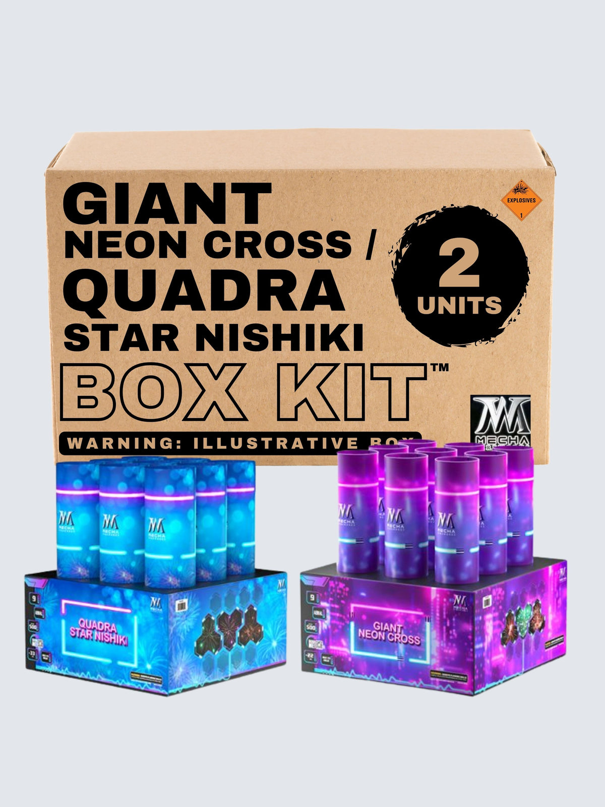 A box kit of Giant Neon Cross/Quadra Star Nishiki. Included 2 units of NOAB fireworks.