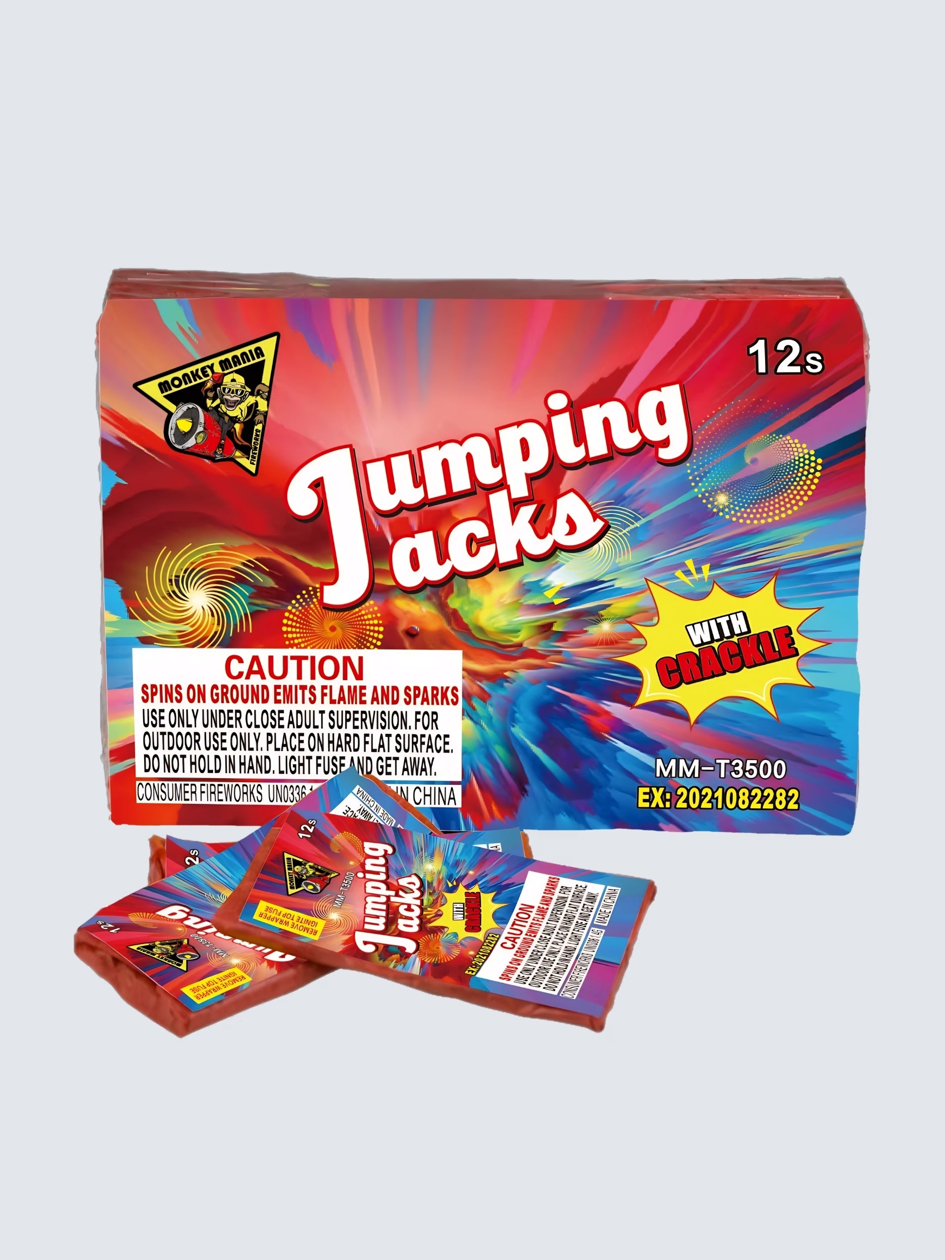 Jumping Jacks w/ Crackle | Single Strip of 12 Shot Noisemaker