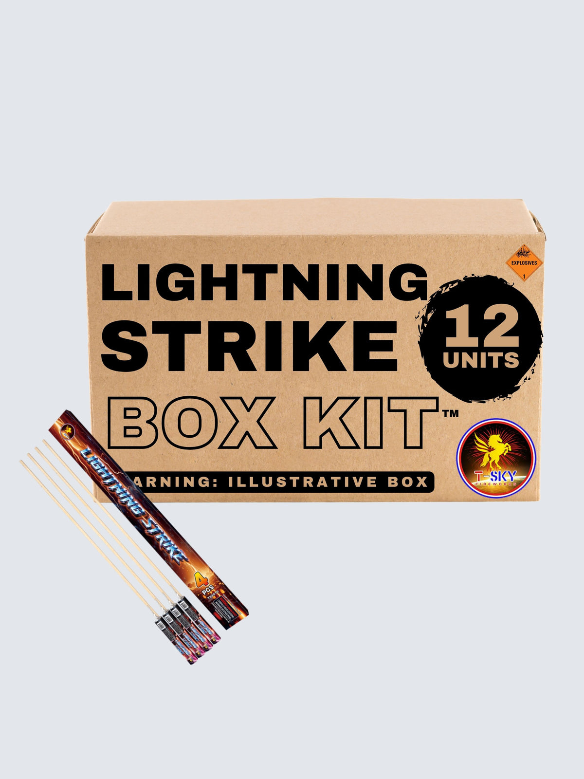 Box kit of Lightning Strike rockets, includes 12 units.
