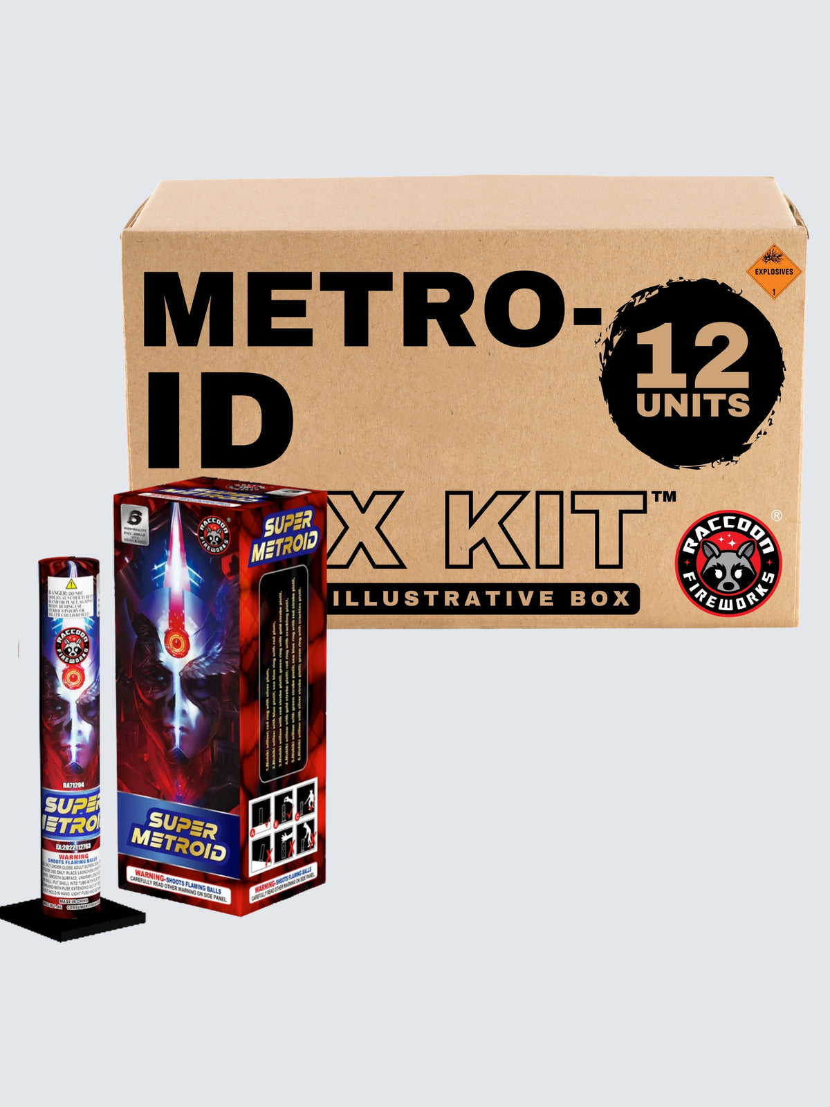 Box kit of Metroid shells, a large shell kit. Featuring spacey red and blue art. Includes 12 units.