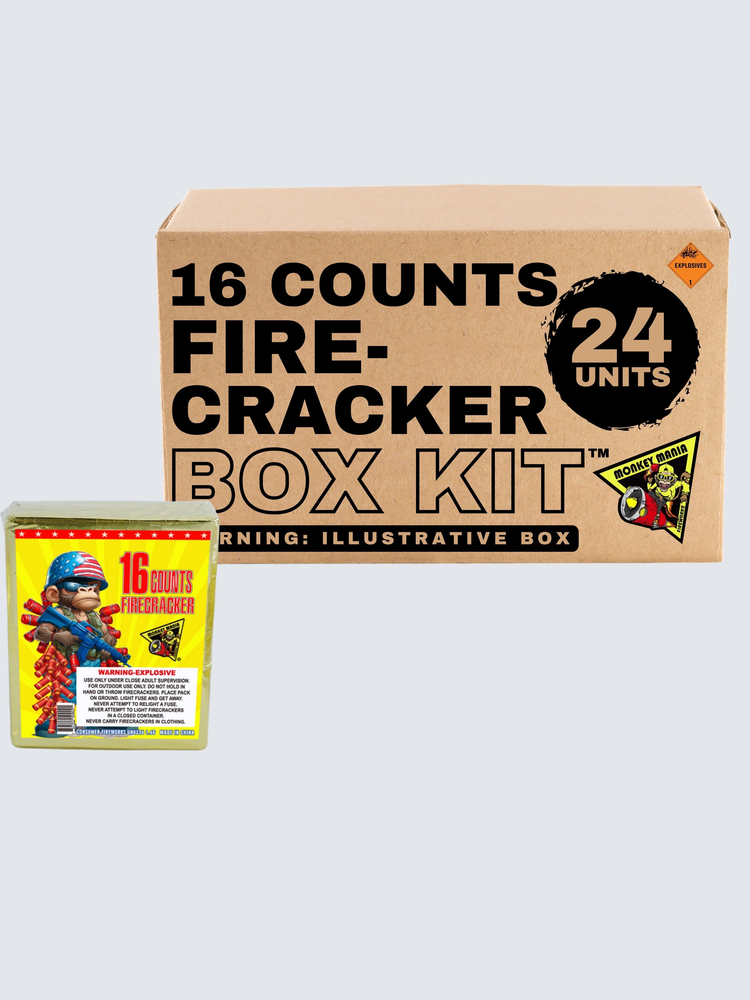 Monkey Mania 16 Counts Firecracker | 16 Shot Noisemaker