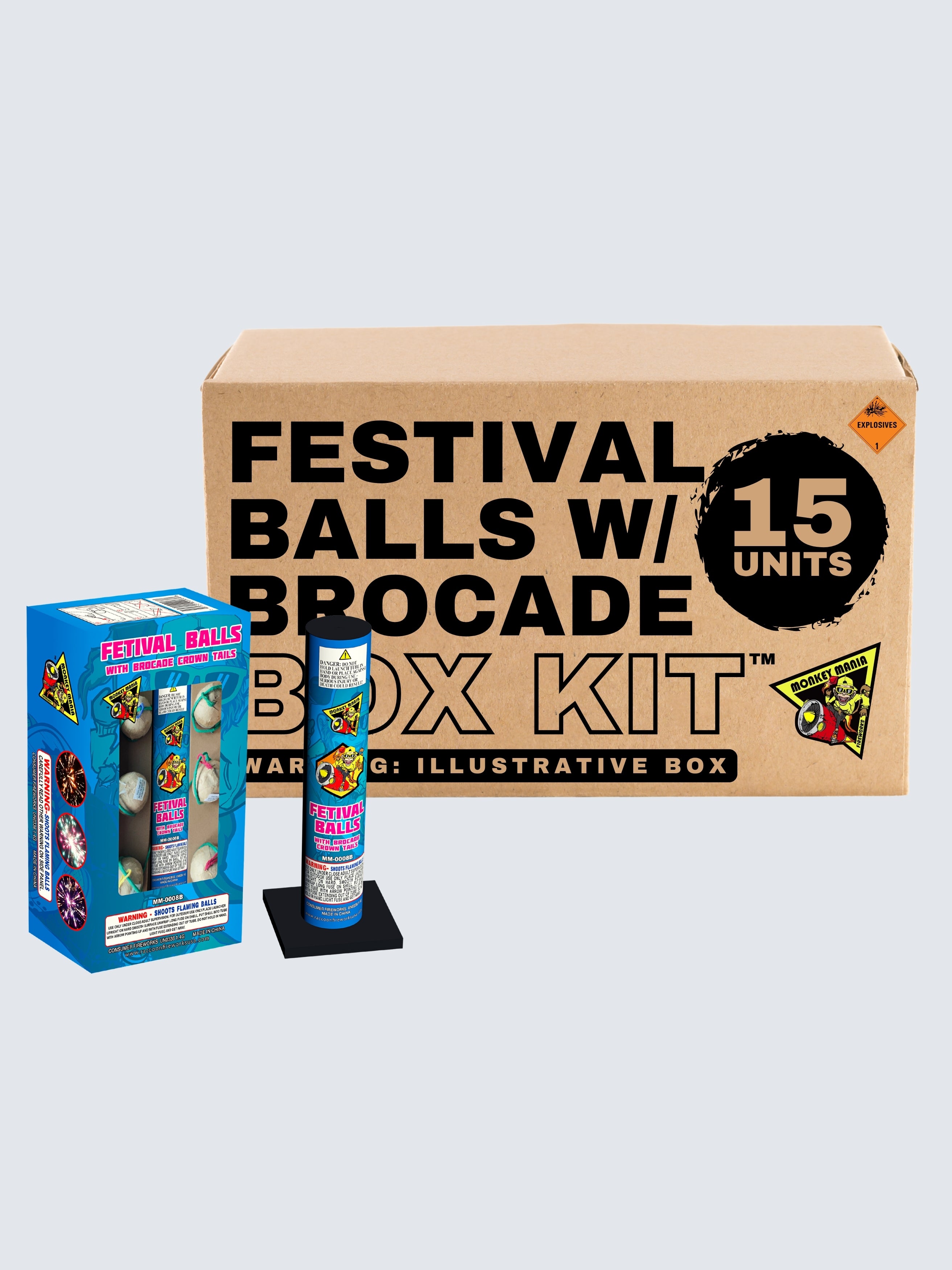 Monkey Mania Festival Balls With Brocade Crown Tails | 6 Artillery Shell