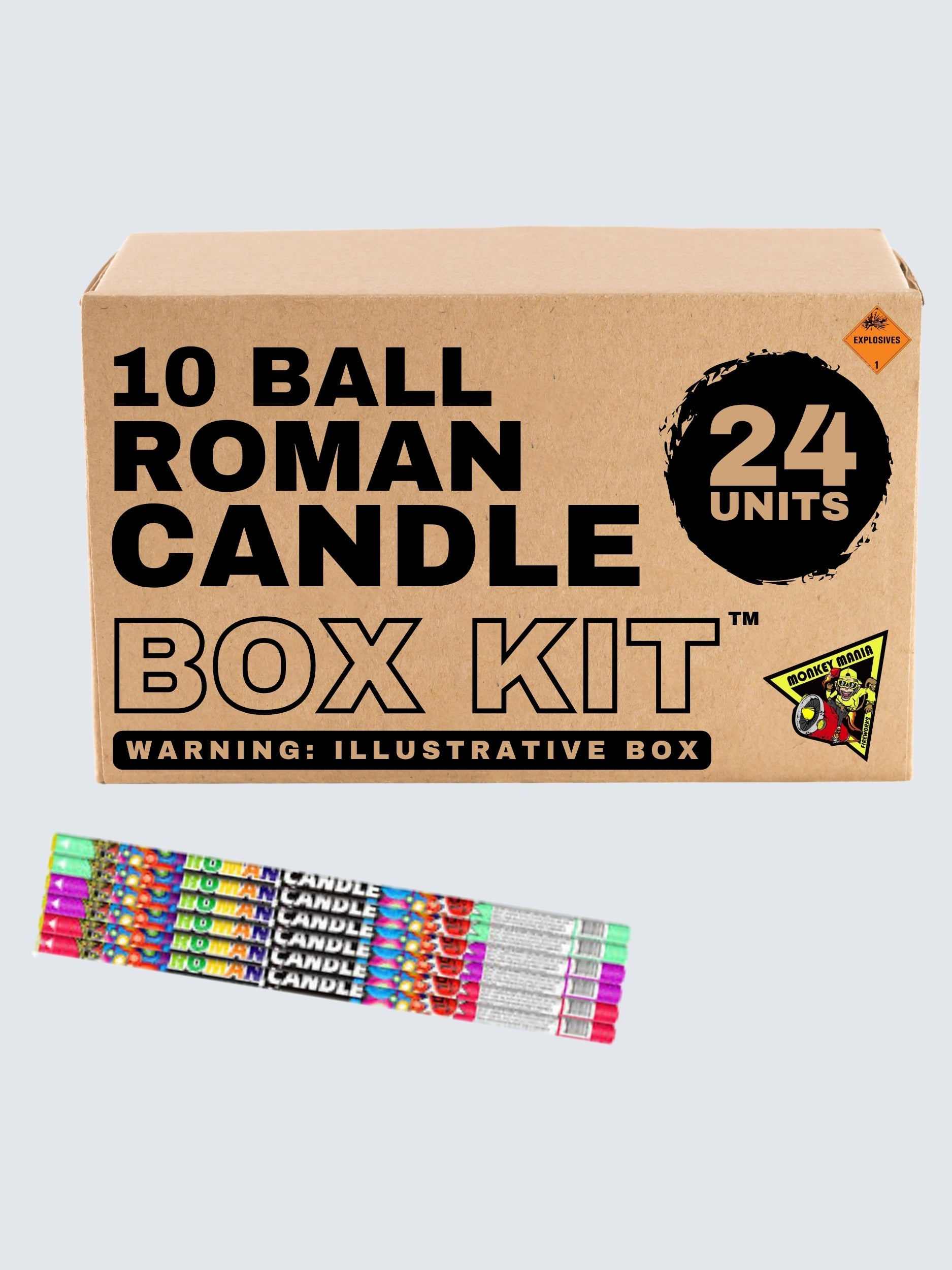 Monkey Mania 10 Ball Roman Candle | 10 Shot Roman Candle