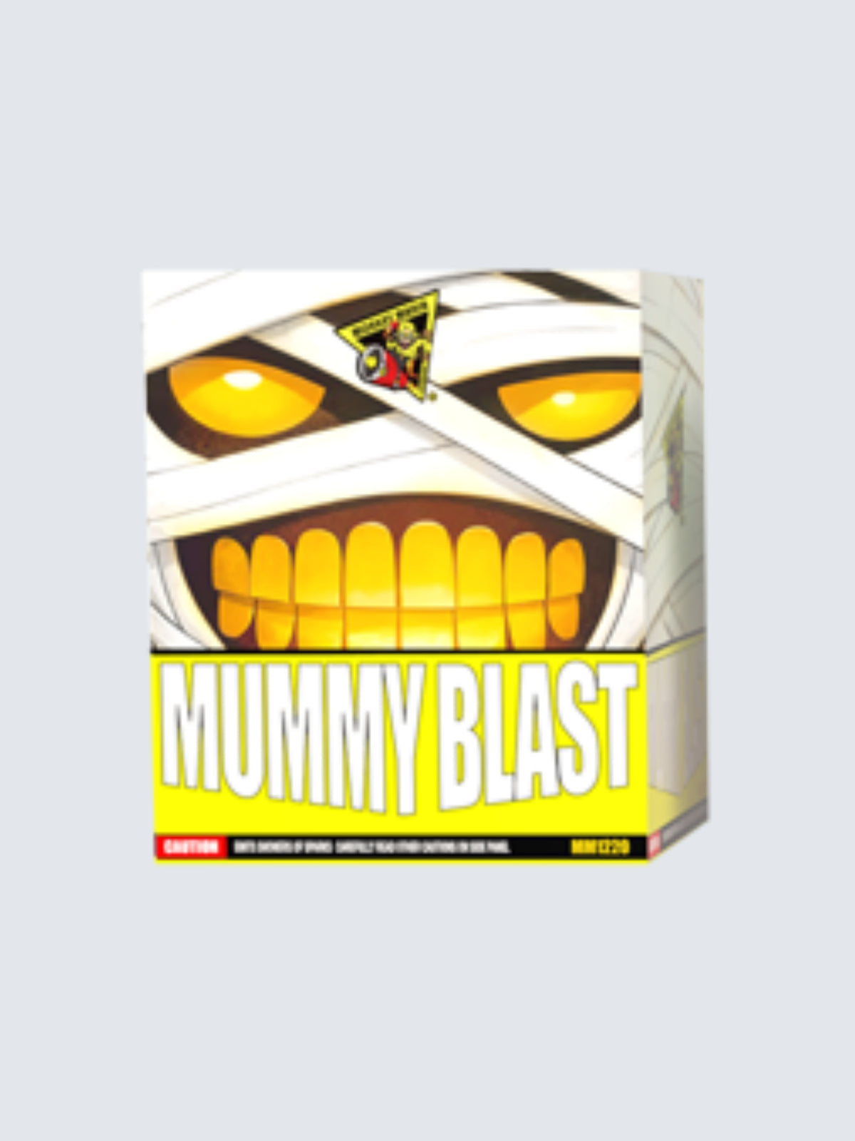 A unit of Mummy Blast from the Evil Ensemble fountain pack. The art is a mummy wrapped with yellow teeth and eyes.