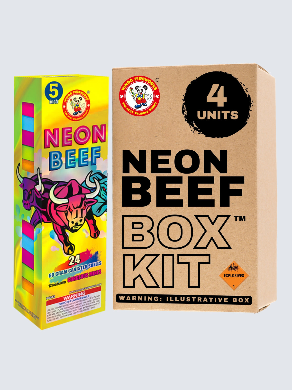 Neon Beef | 24 Break Artillery Shell by Winda Fireworks -Shop Online for X-tra Large Canister Kit™ at Elite Fireworks!