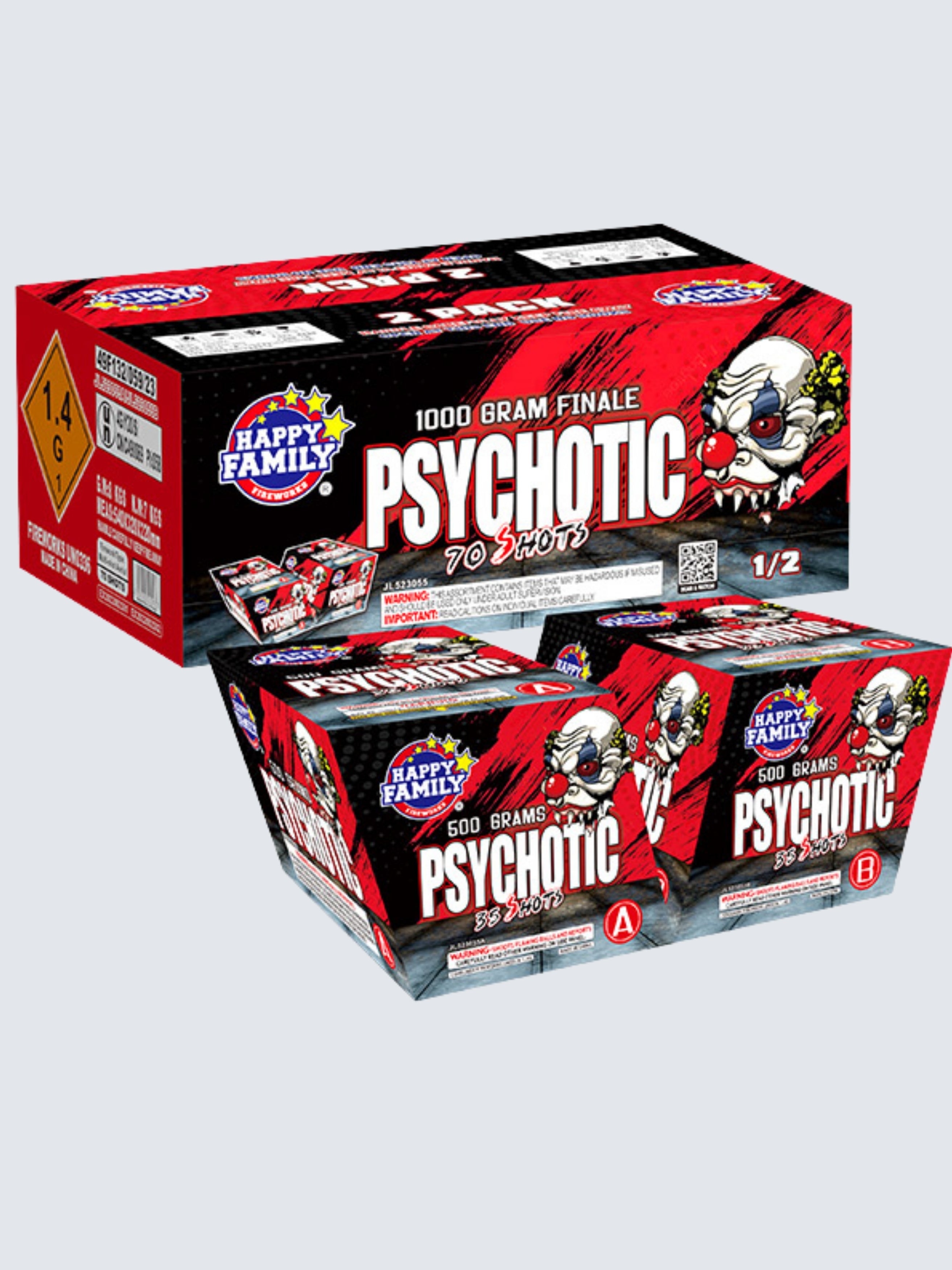 Psychotic | 70 Shot Aerial Repeater Set