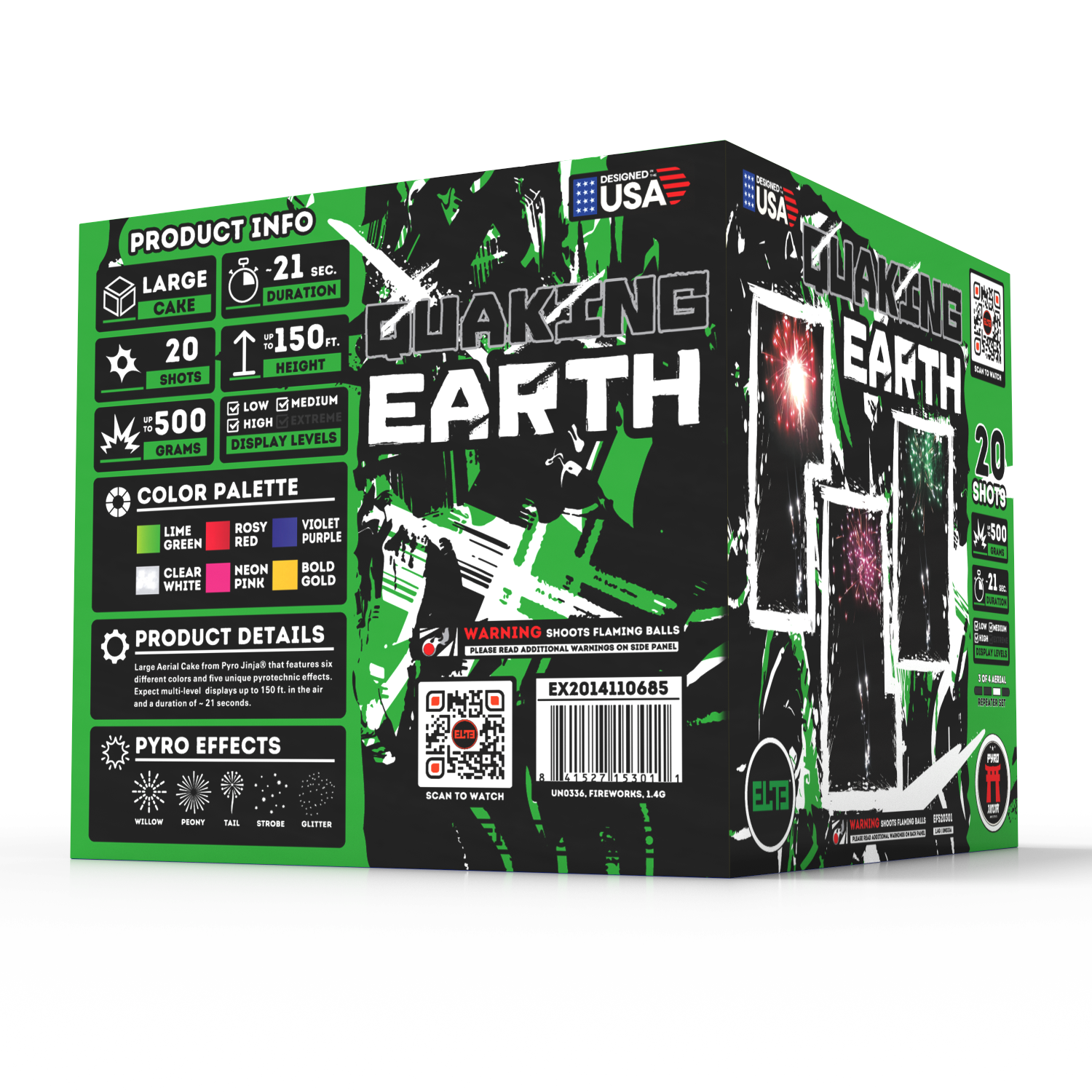 The Elements™  | 71 Shot Box Kit™ - Blazing Fire™ - Breezing Air™ - Gushing Water™ - Quaking Earth™